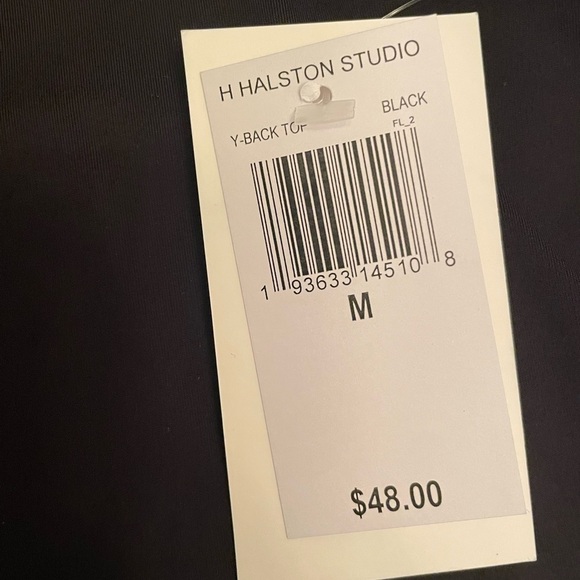 H HALSTON Y-BACK TOP black - Picture 9 of 11